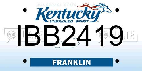 IBB2419 Kentucky License Plate