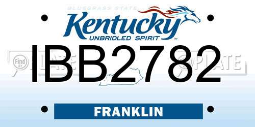 IBB2782 Kentucky License Plate