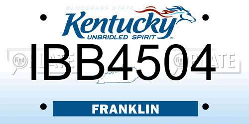 IBB4504 Kentucky License Plate