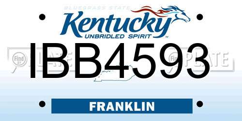 IBB4593 Kentucky License Plate