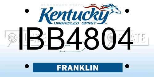 IBB4804 Kentucky License Plate