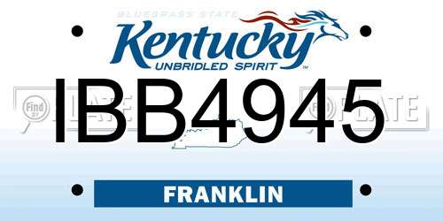 IBB4945 Kentucky License Plate