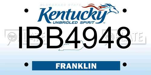 IBB4948 Kentucky License Plate