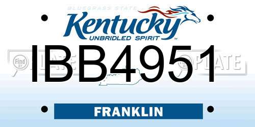 IBB4951 Kentucky License Plate