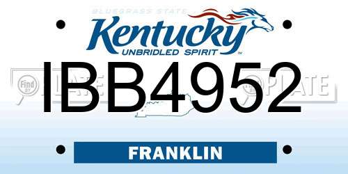 IBB4952 Kentucky License Plate