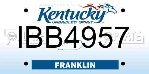 IBB4957 Kentucky License Plate