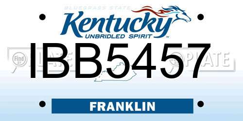 IBB5457 Kentucky License Plate