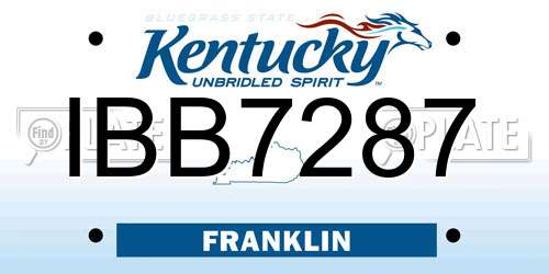 IBB7287 Kentucky License Plate
