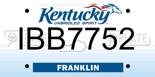 IBB7752 Kentucky License Plate
