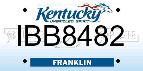 IBB8482 Kentucky License Plate
