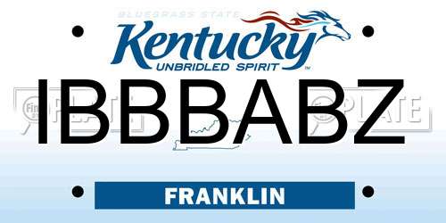 IBBBABZ Kentucky License Plate