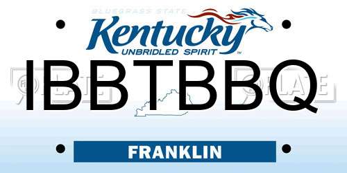 IBBTBBQ Kentucky License Plate