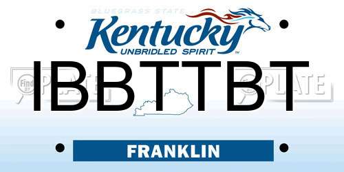IBBTTBT Kentucky License Plate