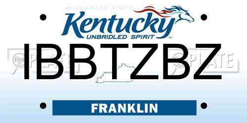 IBBTZBZ Kentucky License Plate