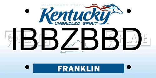 IBBZBBD Kentucky License Plate