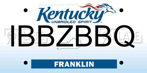 IBBZBBQ Kentucky License Plate