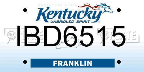 IBD6515 Kentucky License Plate