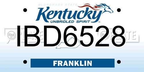 IBD6528 Kentucky License Plate