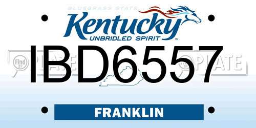 IBD6557 Kentucky License Plate