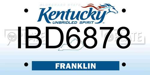 IBD6878 Kentucky License Plate