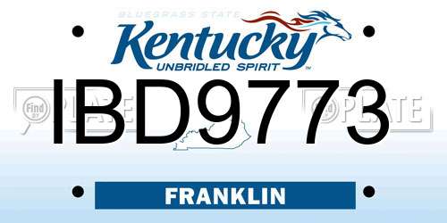 IBD9773 Kentucky License Plate