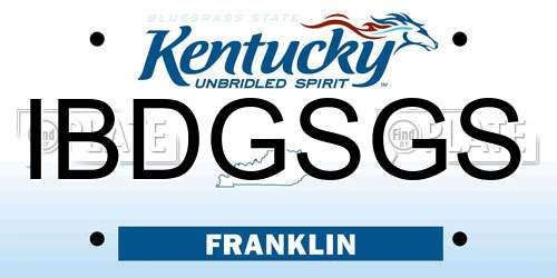IBDGSGS Kentucky License Plate