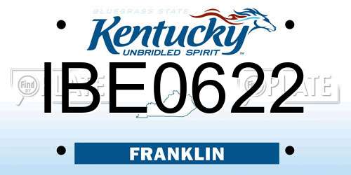 IBE0622 Kentucky License Plate