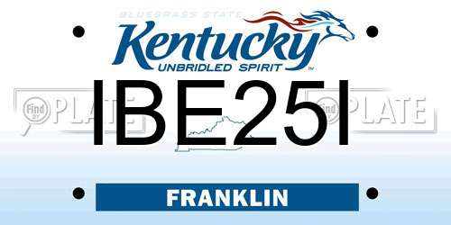 IBE25I Kentucky License Plate