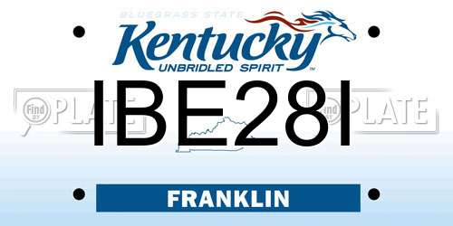 IBE28I Kentucky License Plate