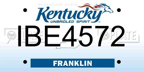 IBE4572 Kentucky License Plate