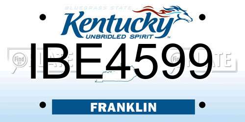 IBE4599 Kentucky License Plate