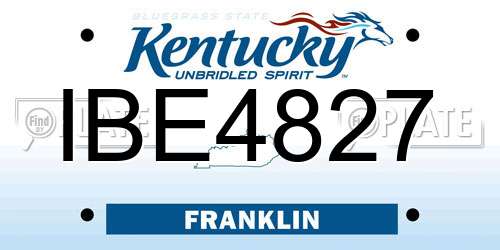 IBE4827 Kentucky License Plate