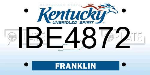 IBE4872 Kentucky License Plate