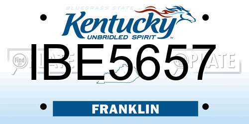 IBE5657 Kentucky License Plate