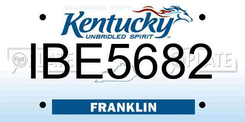 IBE5682 Kentucky License Plate