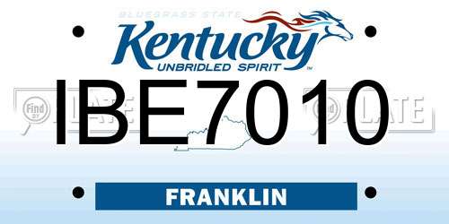 IBE7010 Kentucky License Plate