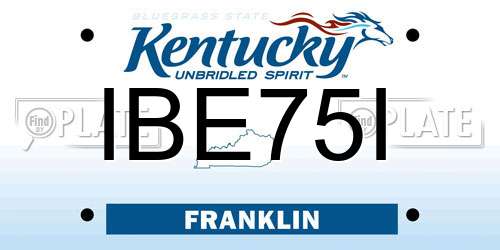 IBE75I Kentucky License Plate