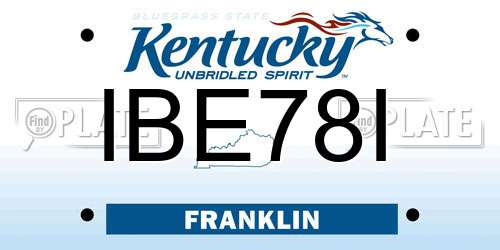IBE78I Kentucky License Plate