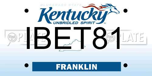 IBET81 Kentucky License Plate