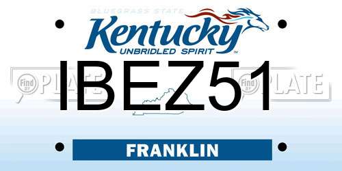IBEZ51 Kentucky License Plate