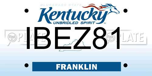 IBEZ81 Kentucky License Plate