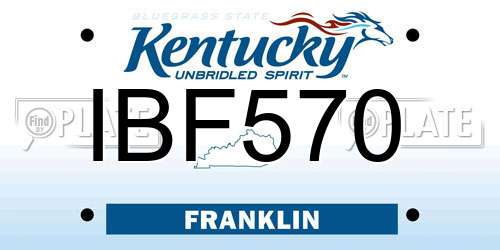 IBF570 Kentucky License Plate