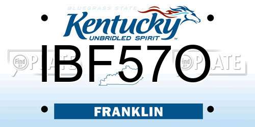 IBF57O Kentucky License Plate