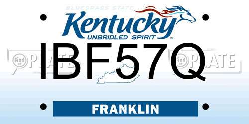 IBF57Q Kentucky License Plate