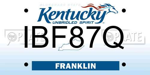 IBF87Q Kentucky License Plate