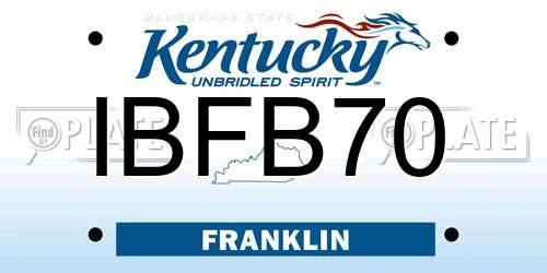 IBFB70 Kentucky License Plate