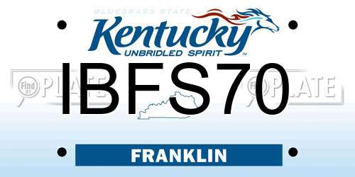 IBFS70 Kentucky License Plate
