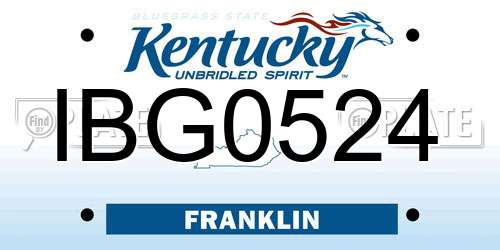 IBG0524 Kentucky License Plate