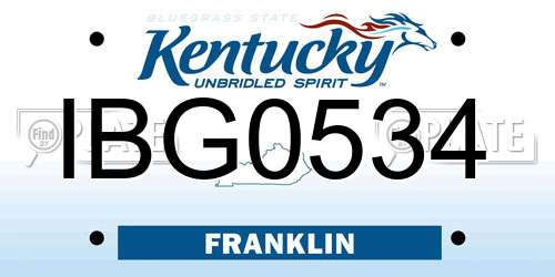 IBG0534 Kentucky License Plate