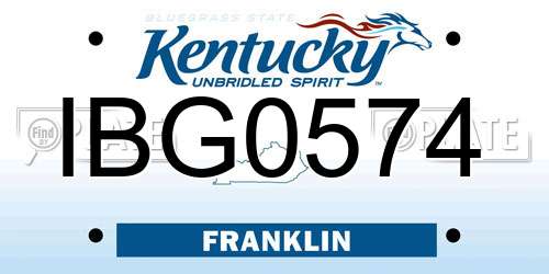 IBG0574 Kentucky License Plate